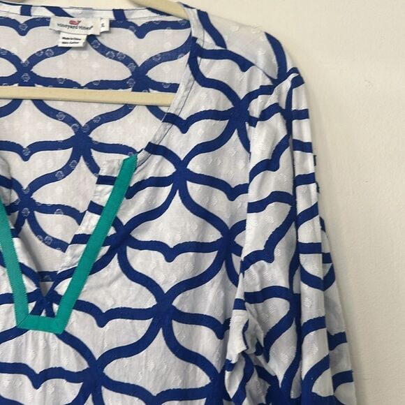 Vineyard Vines Cotton Swiss Dot Lattice Print Shift Tunic Dress XL - Picture 2 of 7